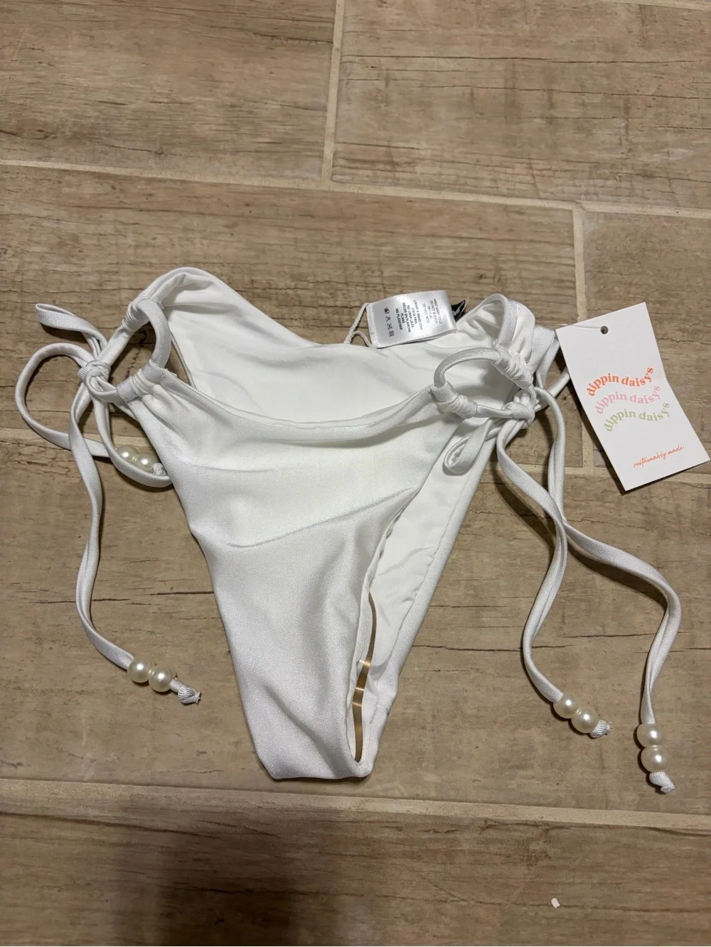 Dippin' Daisy's White Pearl-Tie Bikini Set